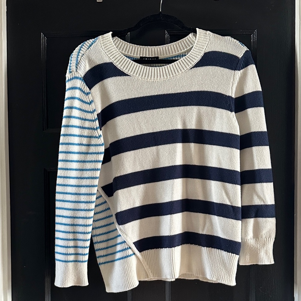 Tribal Striped Navy and White Sweater